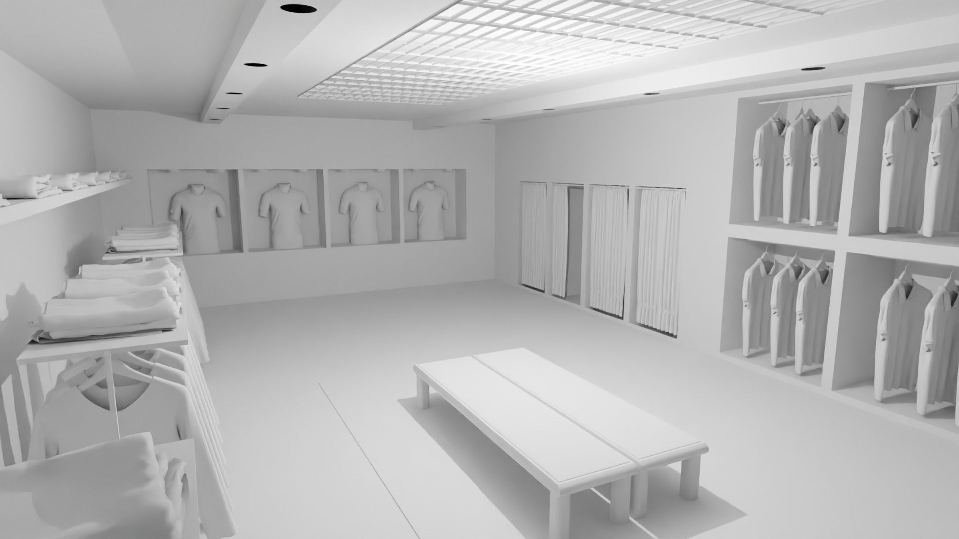 Clothing Store interior  Low-poly 3D model_1
