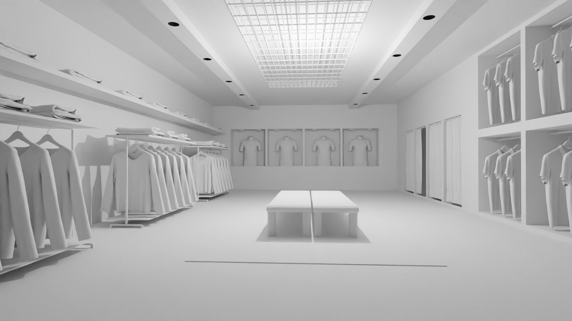 Clothing Store interior  Low-poly 3D model_3