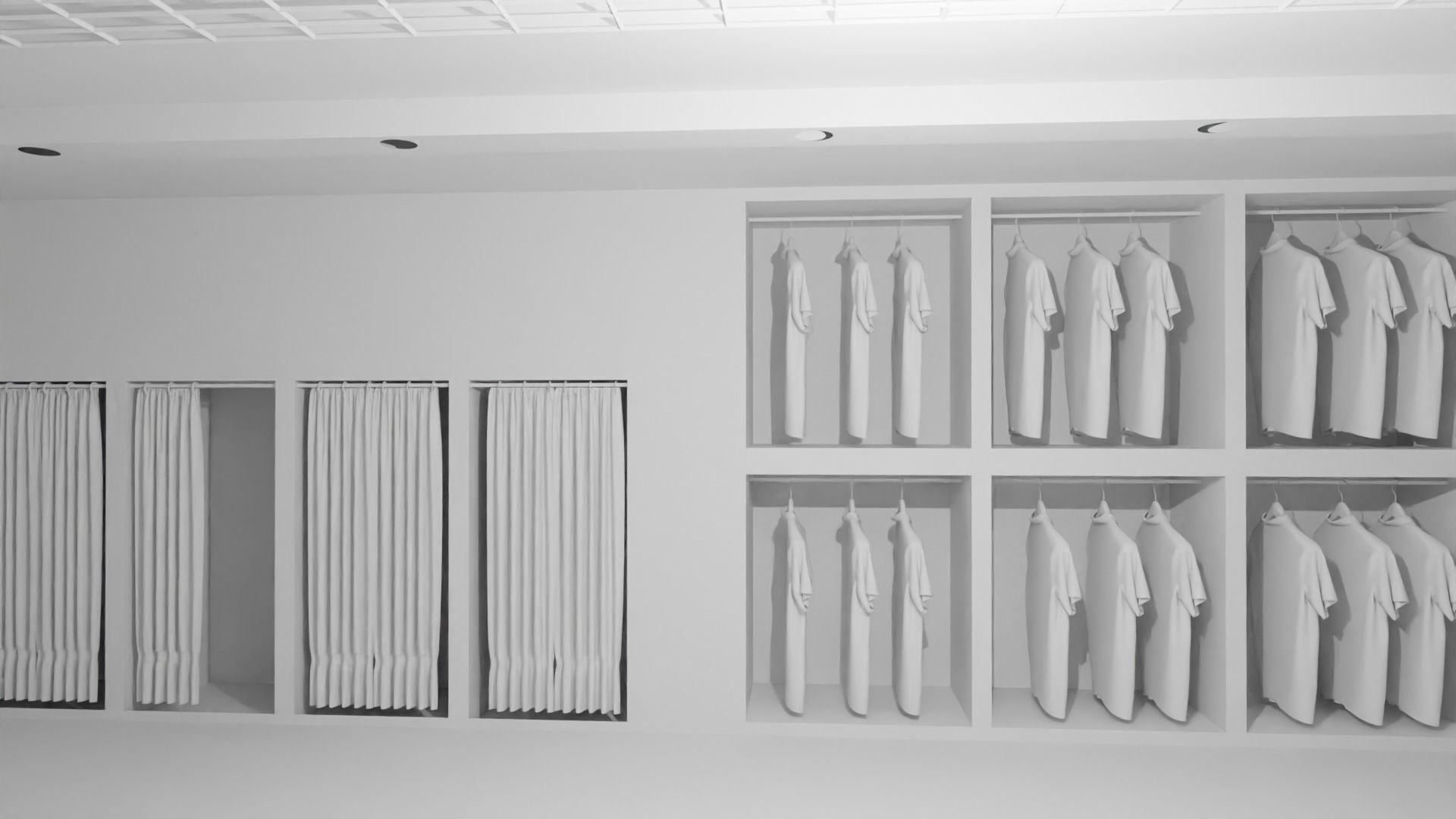 Clothing Store interior  Low-poly 3D model_4