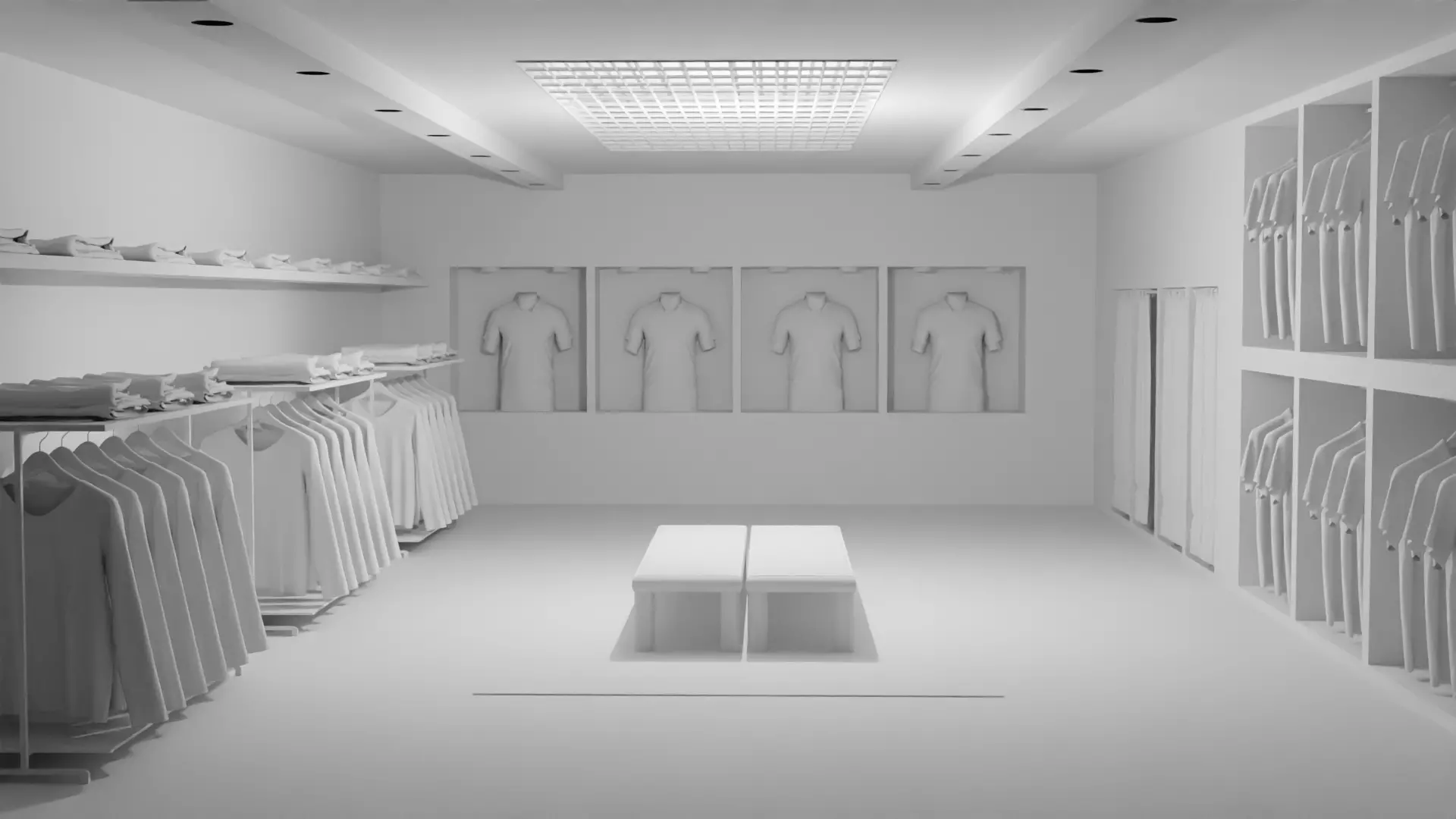 Clothing Store interior  Low-poly 3D model_0