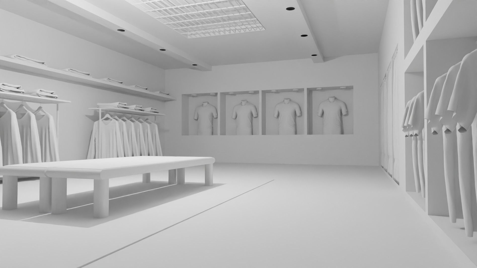 Clothing Store interior  Low-poly 3D model_6