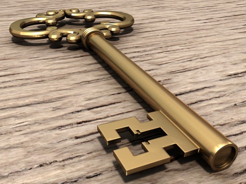 Golden Key 3D print model_1