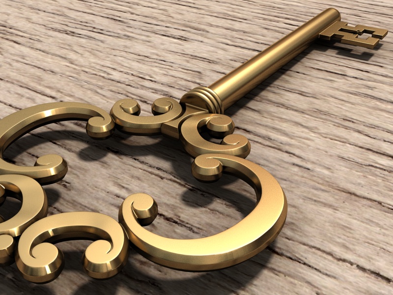 Golden Key 3D print model_2