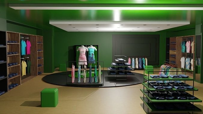 Clothing Store interior  Low-poly 3D model