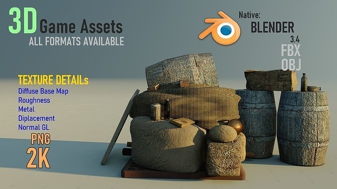 Game Assets Low-poly 3D model