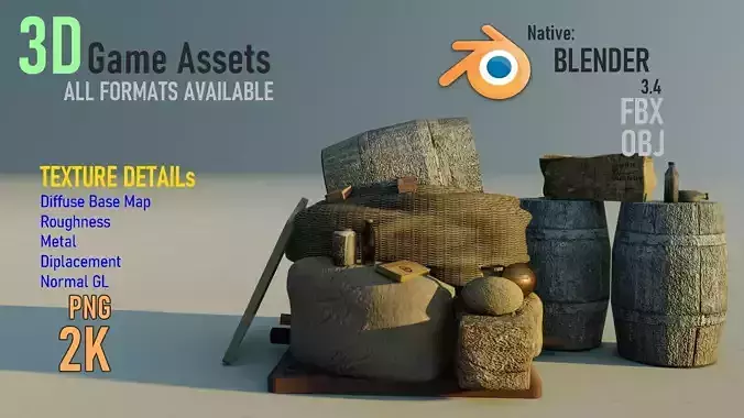 Game Assets Low-poly 3D model