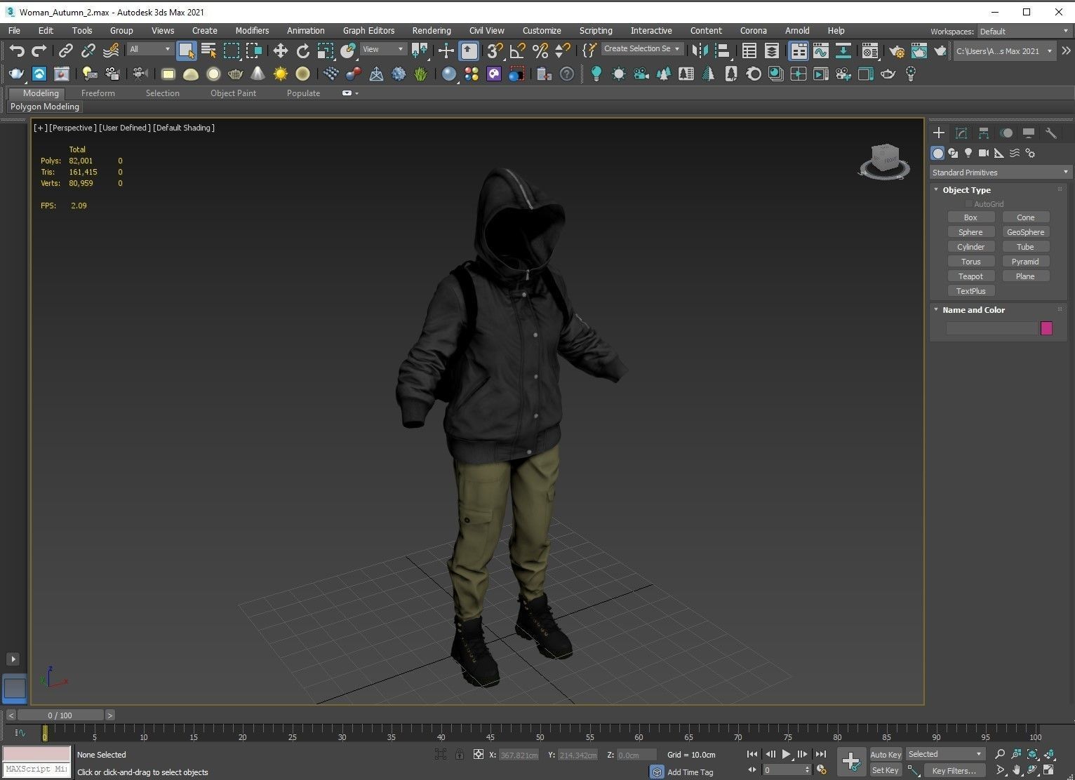 Female Autumn Outfit 2 Low-poly 3D model_5