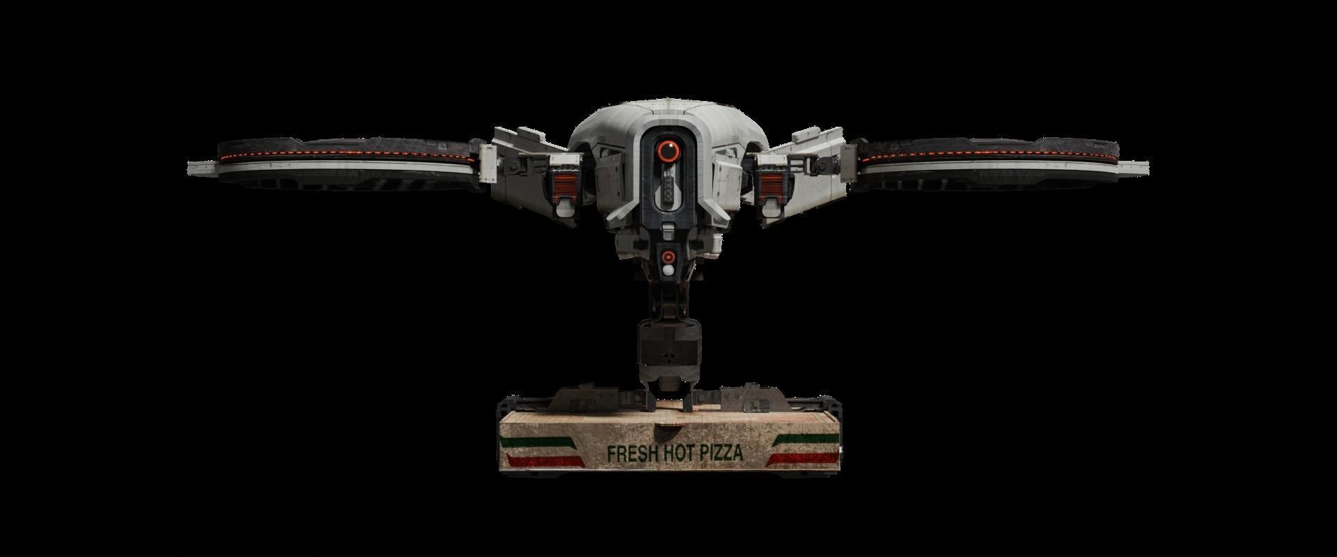 Sci fi delivery drone 3D model_2