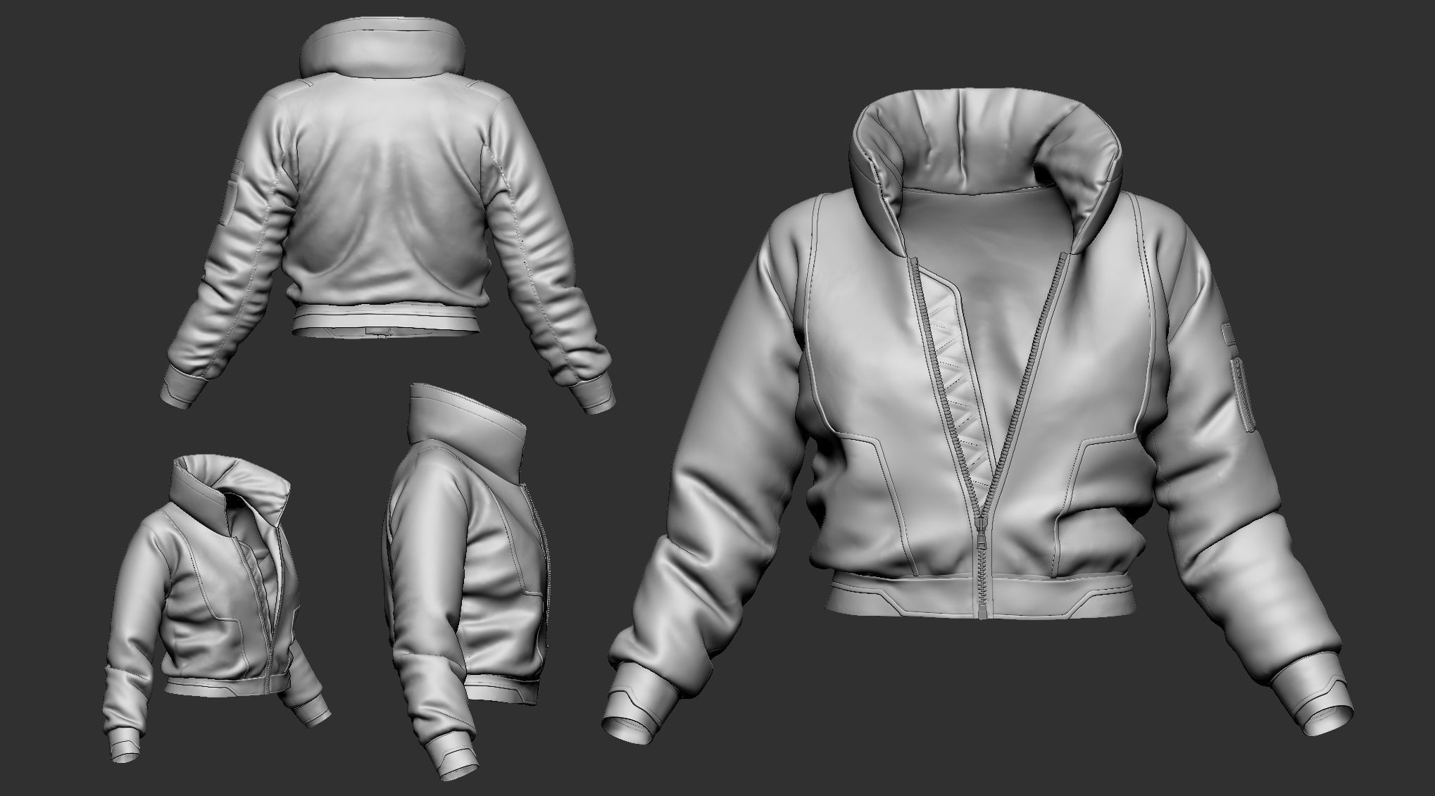 Bomber Jacket Female Sci-Fi 3D model_7
