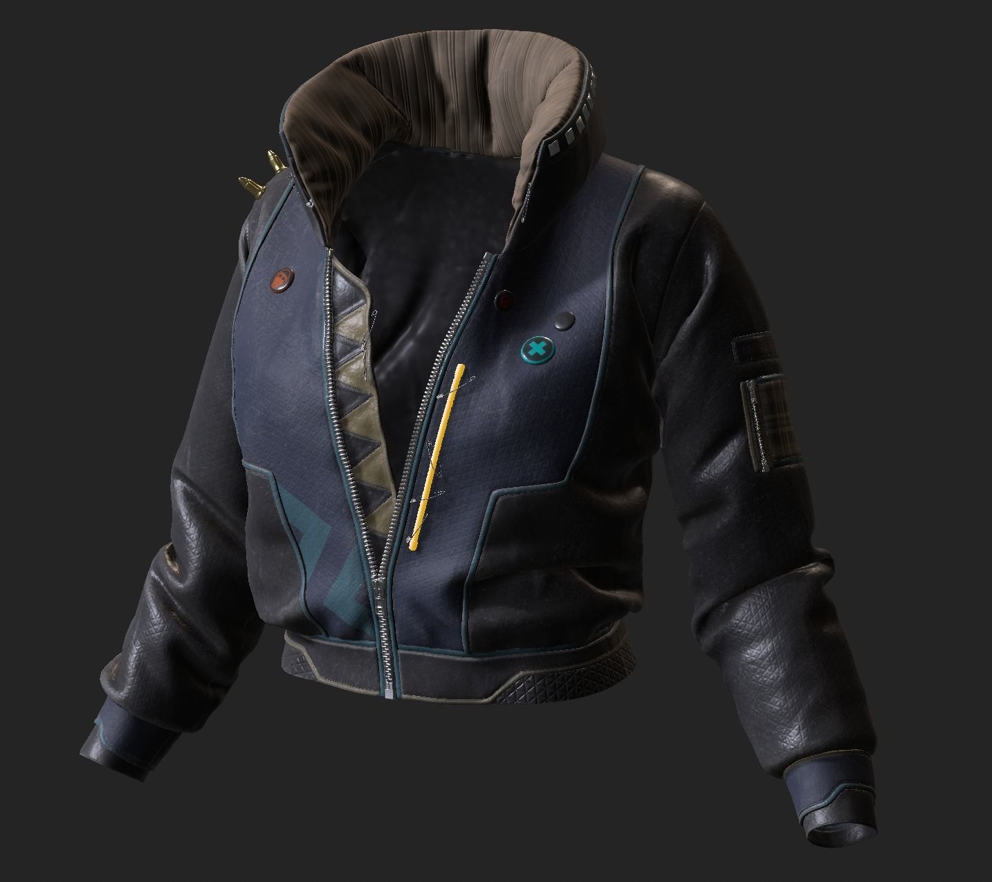 Bomber Jacket Female Sci-Fi 3D model_2