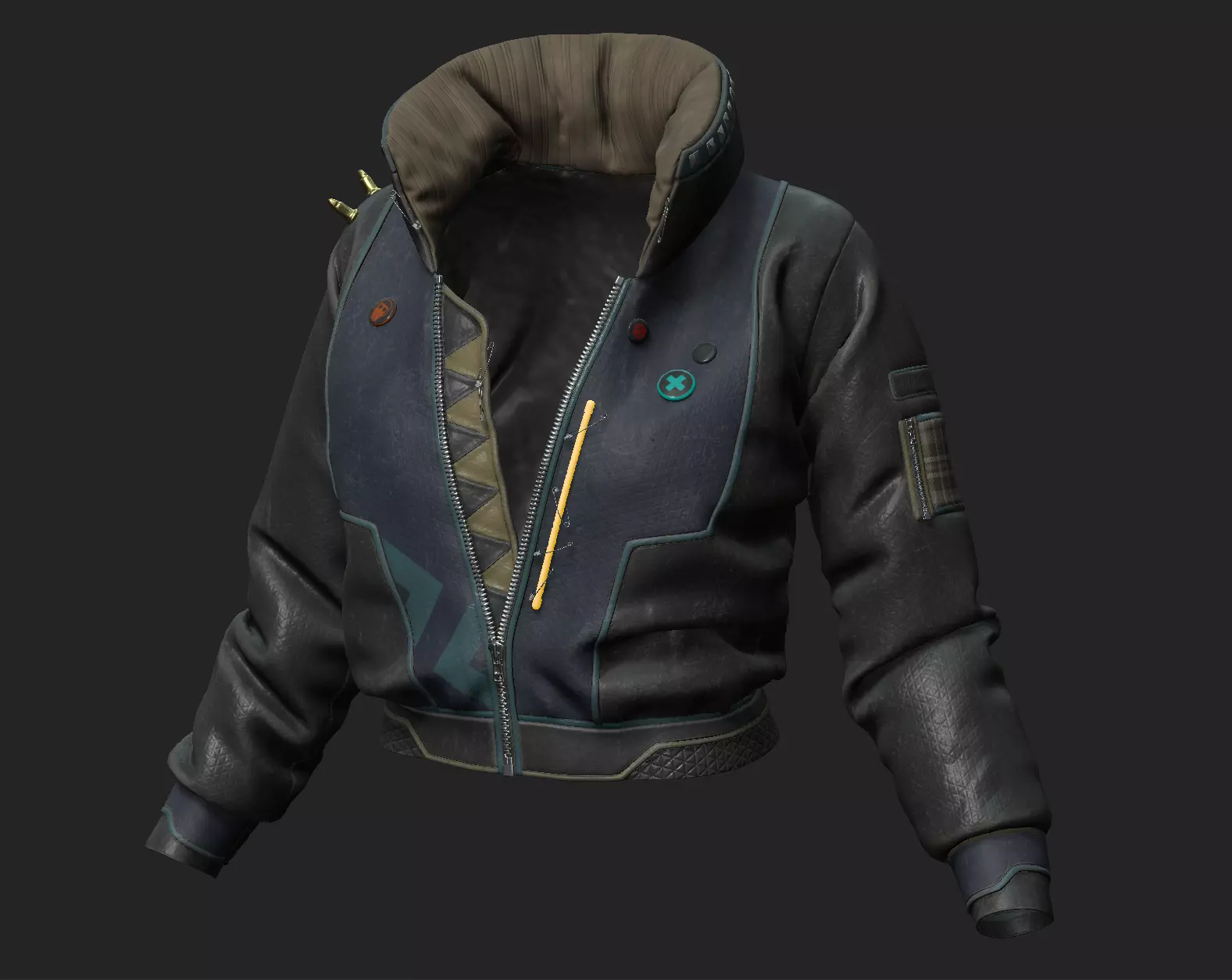 Bomber Jacket Female Sci-Fi 3D model_0