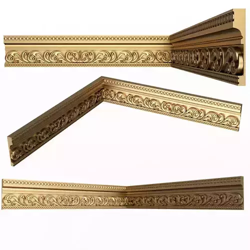Cornice Decoration Molding 013 90 Degree Low-poly 3D model