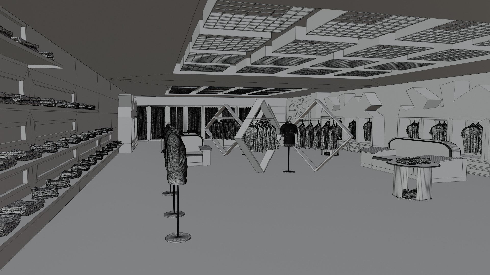Clothing Store interior  Low-poly 3D model_7