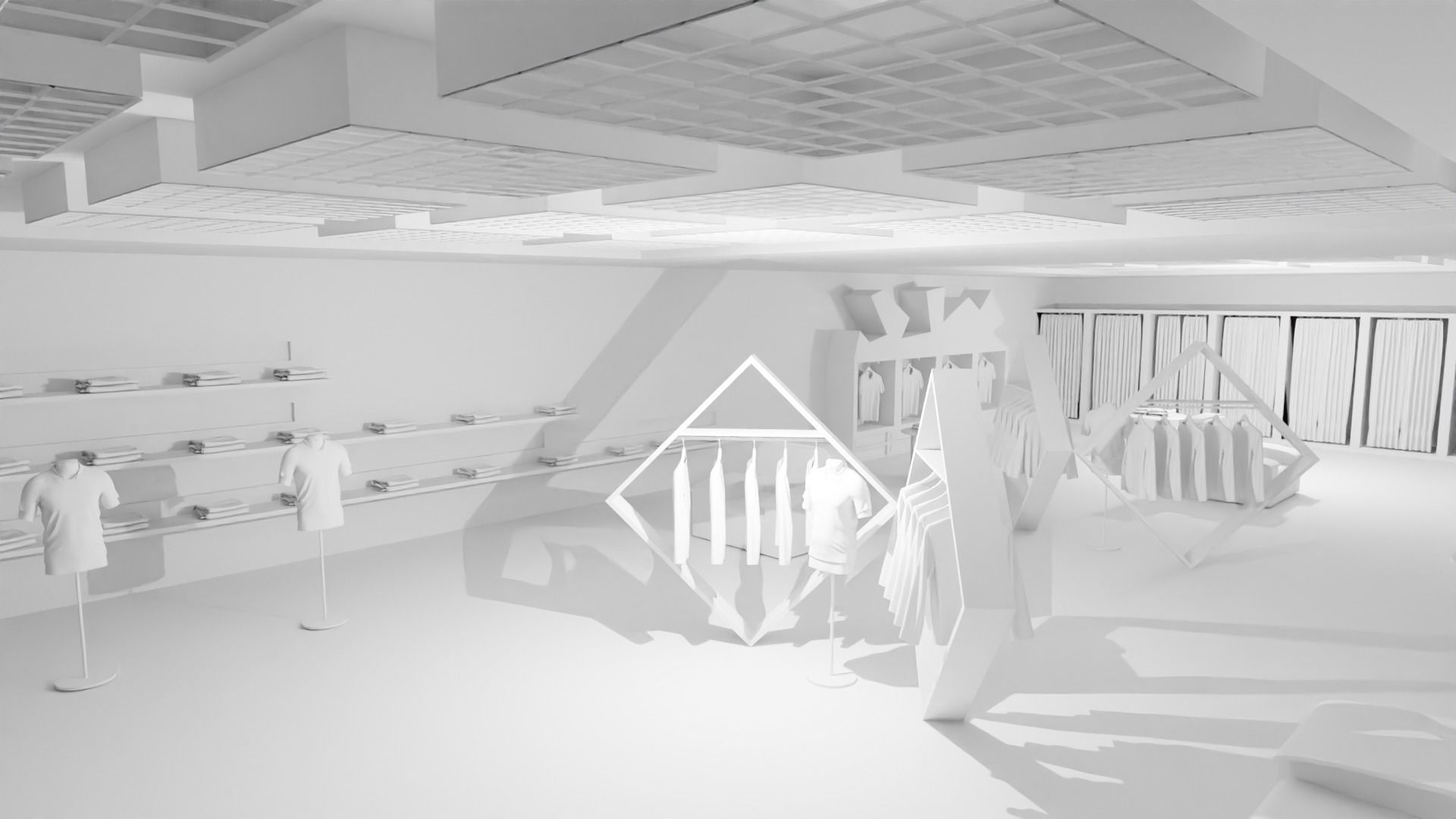 Clothing Store interior  Low-poly 3D model_3