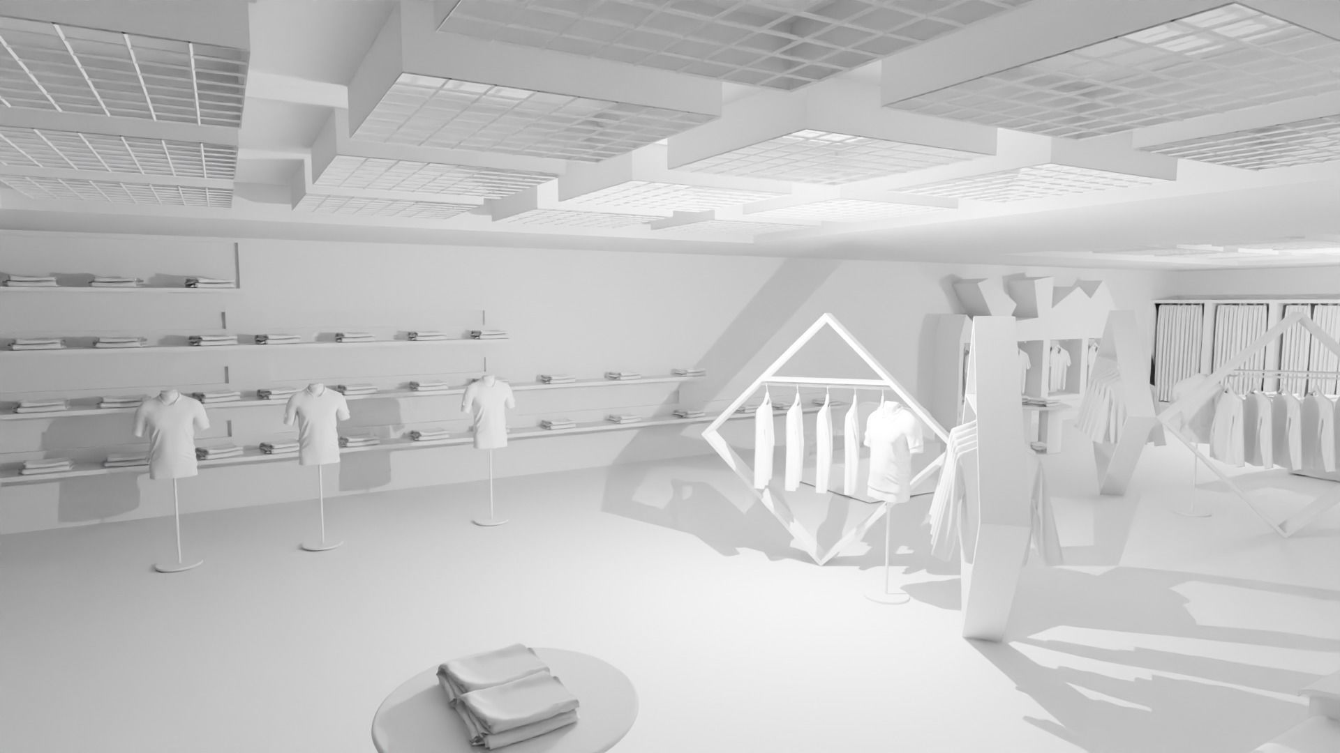 Clothing Store interior  Low-poly 3D model_6