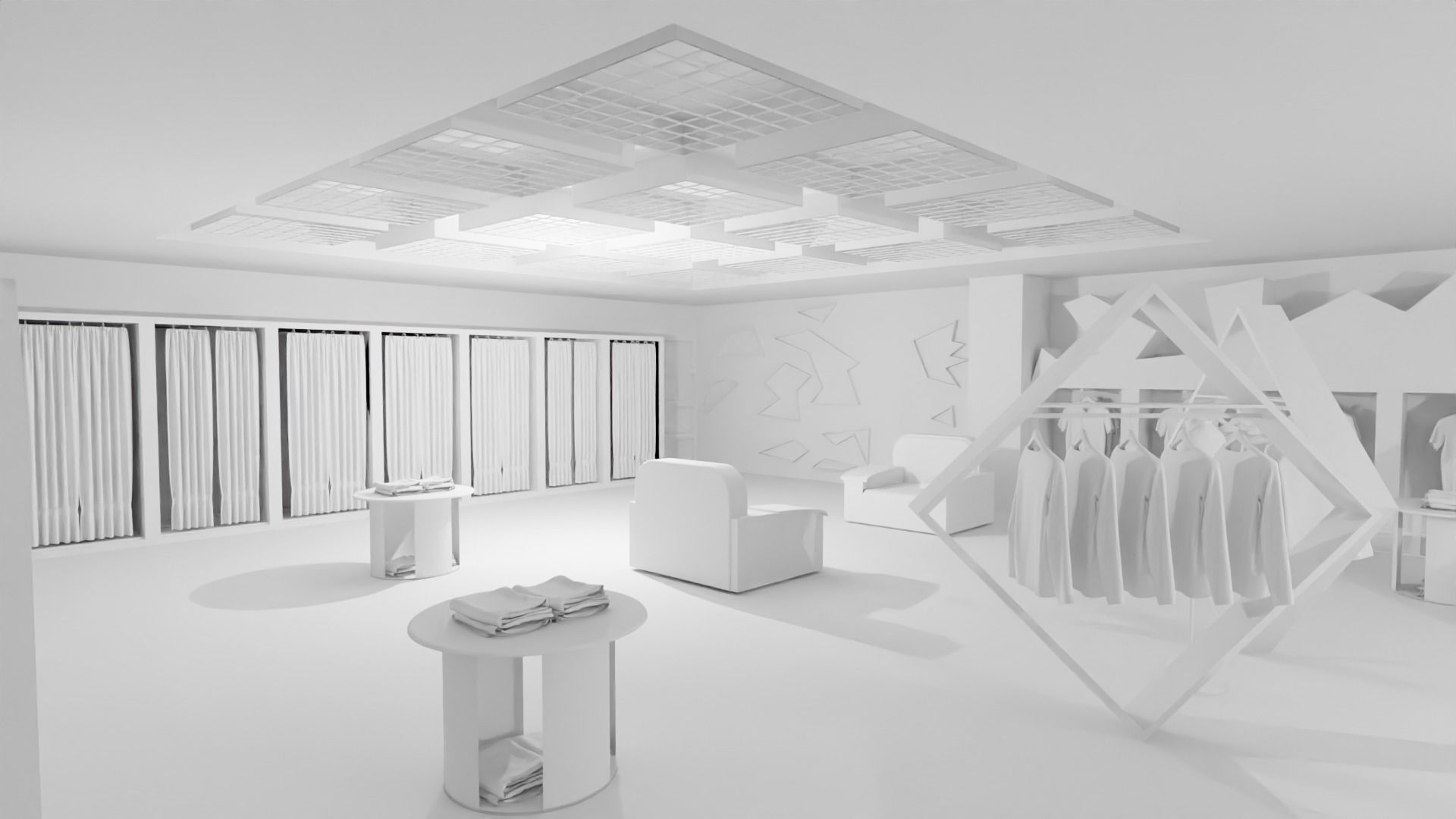 Clothing Store interior  Low-poly 3D model_4