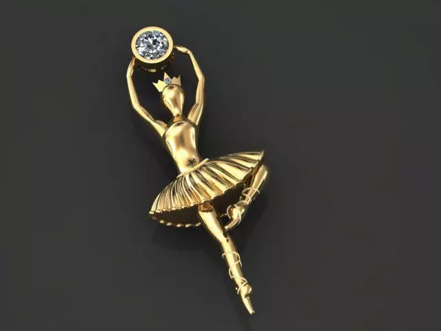 Ballerina necklace 3D print model_0