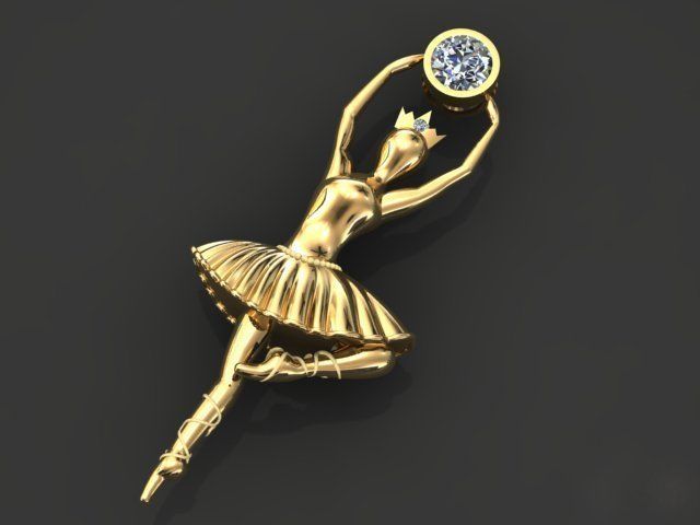 Ballerina necklace 3D print model_7