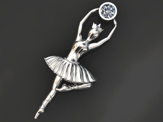 Ballerina necklace 3D print model_4