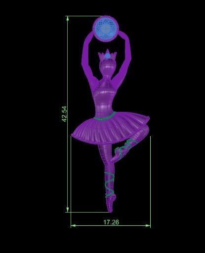 Ballerina necklace 3D print model_2