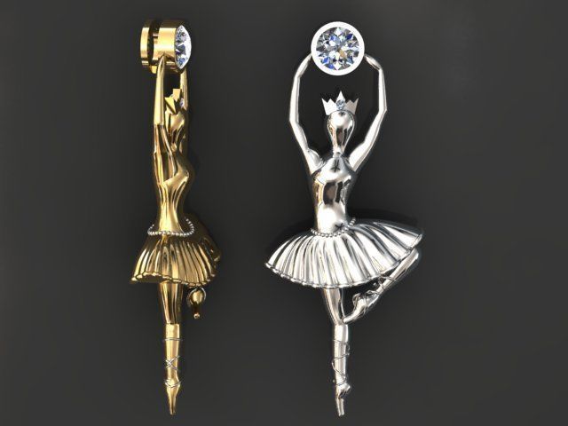 Ballerina necklace 3D print model_1