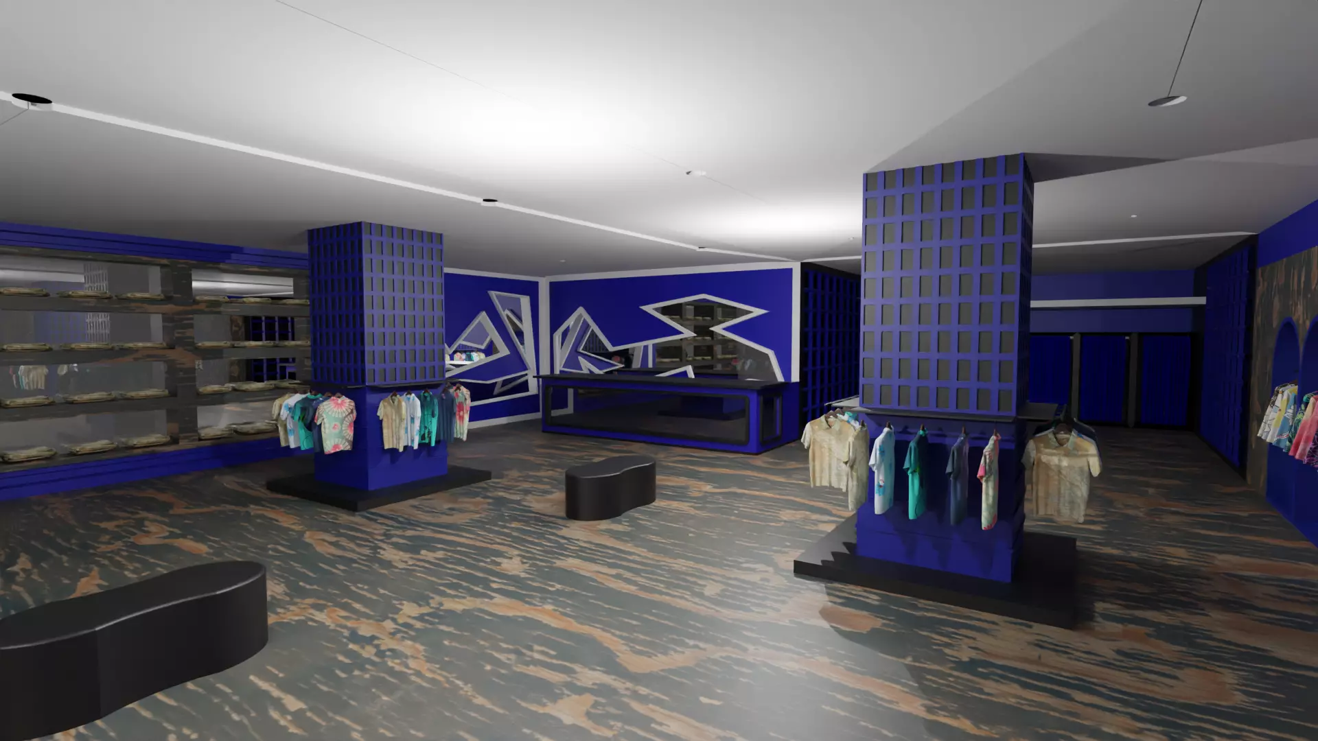 Clothing Store interior  Low-poly 3D model_0