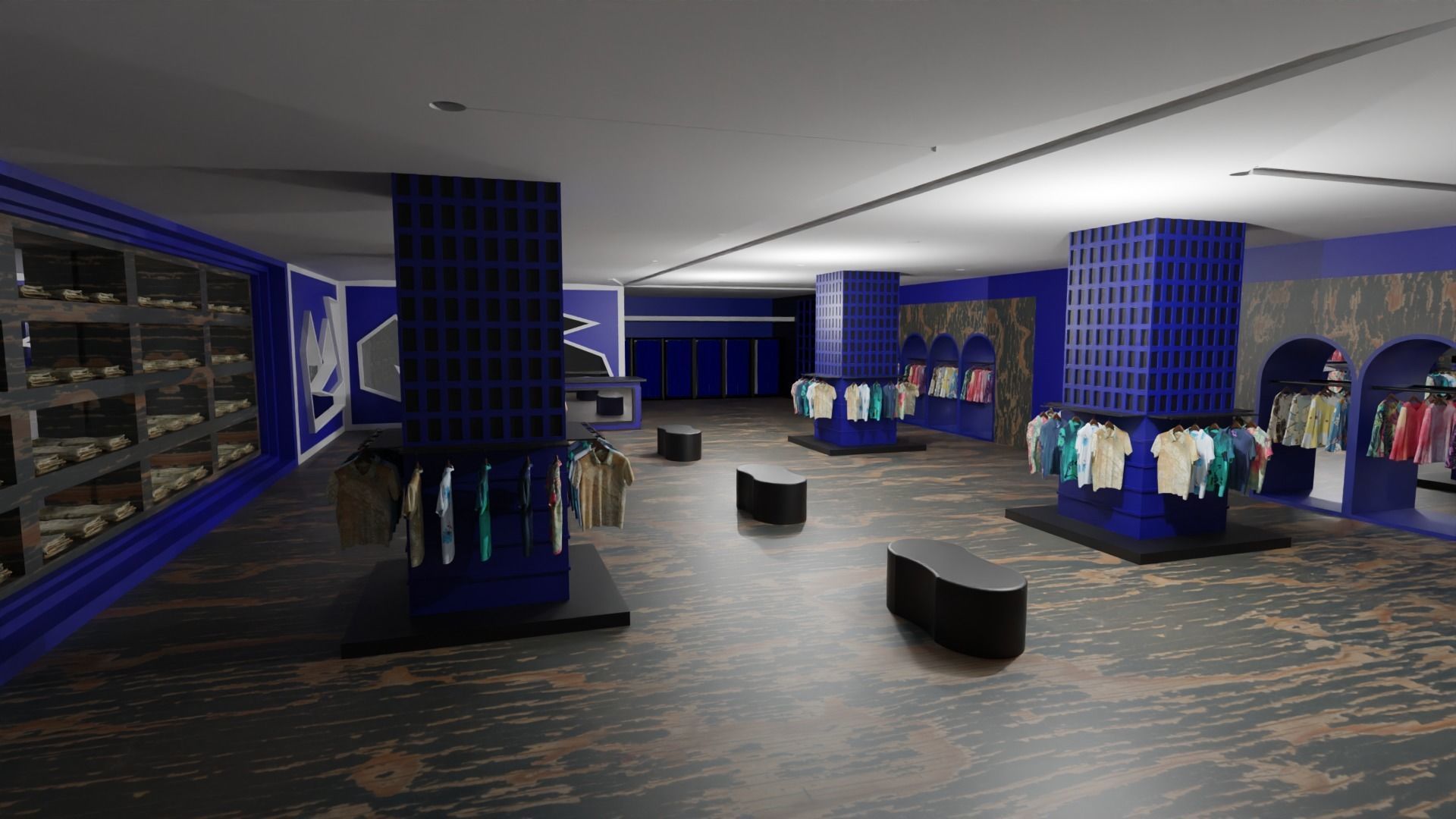 Clothing Store interior  Low-poly 3D model_1
