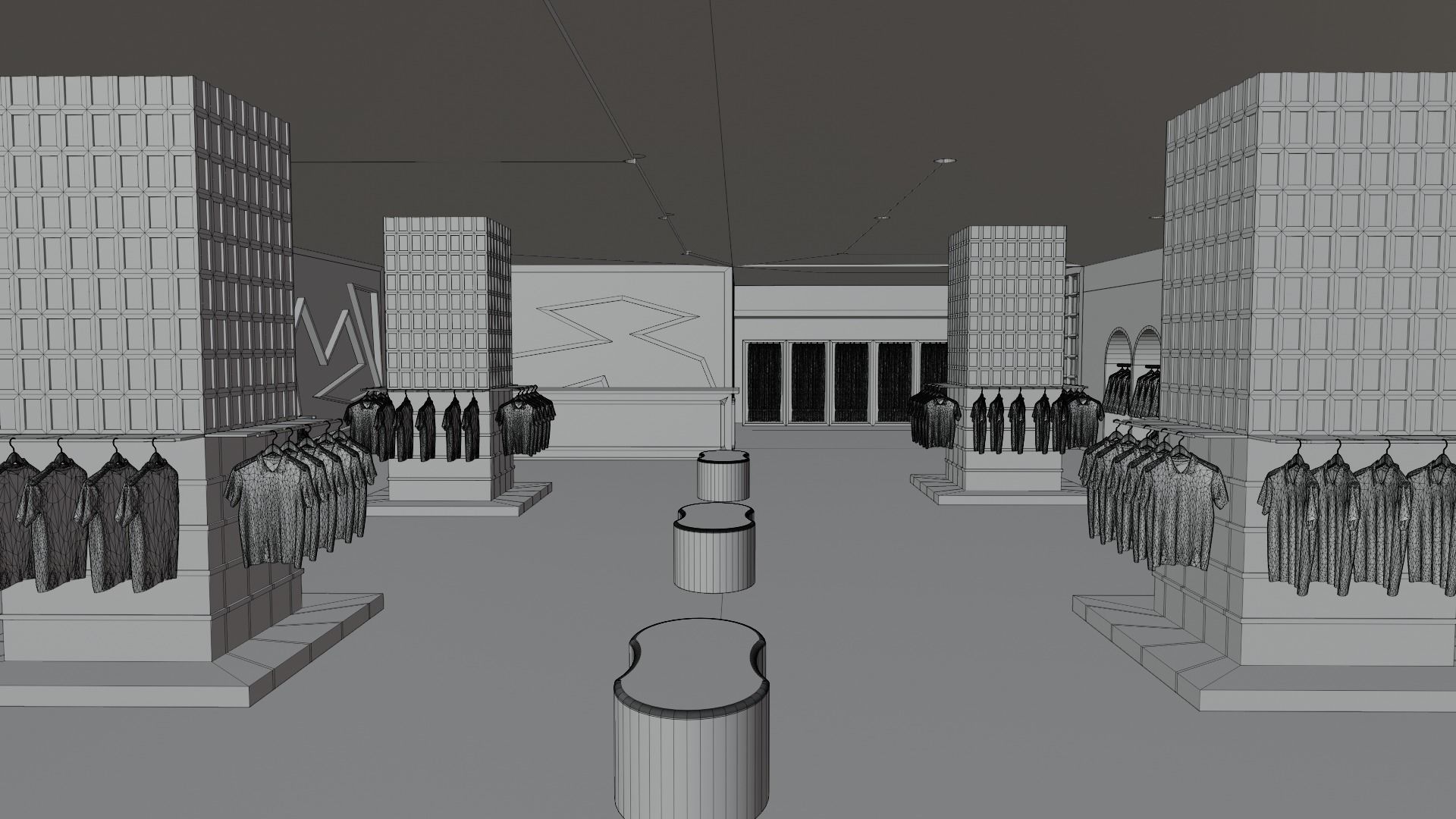 Clothing Store interior  Low-poly 3D model_7