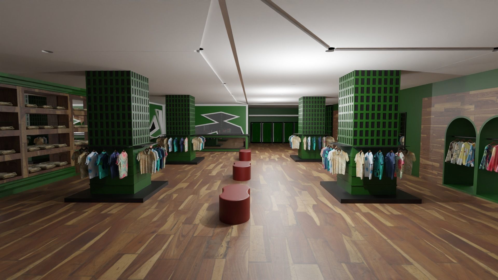 Clothing Store interior  Low-poly 3D model_2