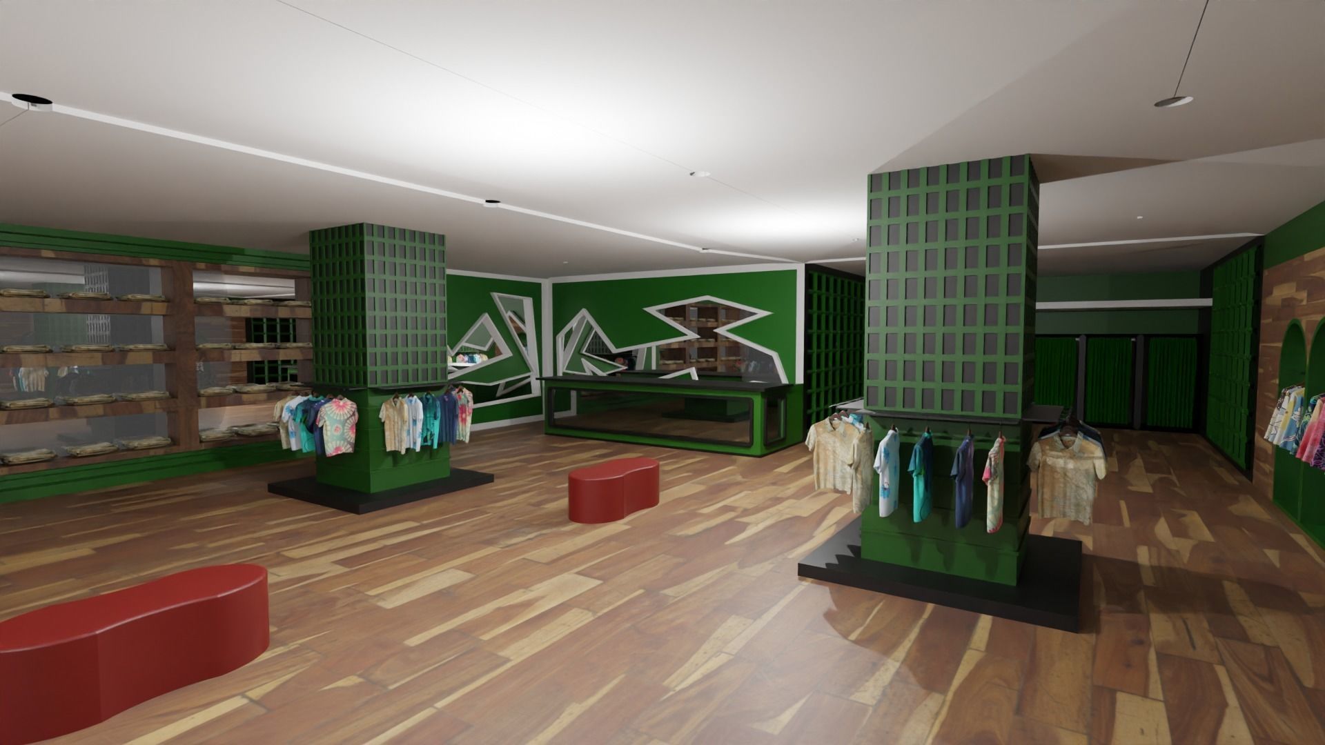 Clothing Store interior  Low-poly 3D model_3