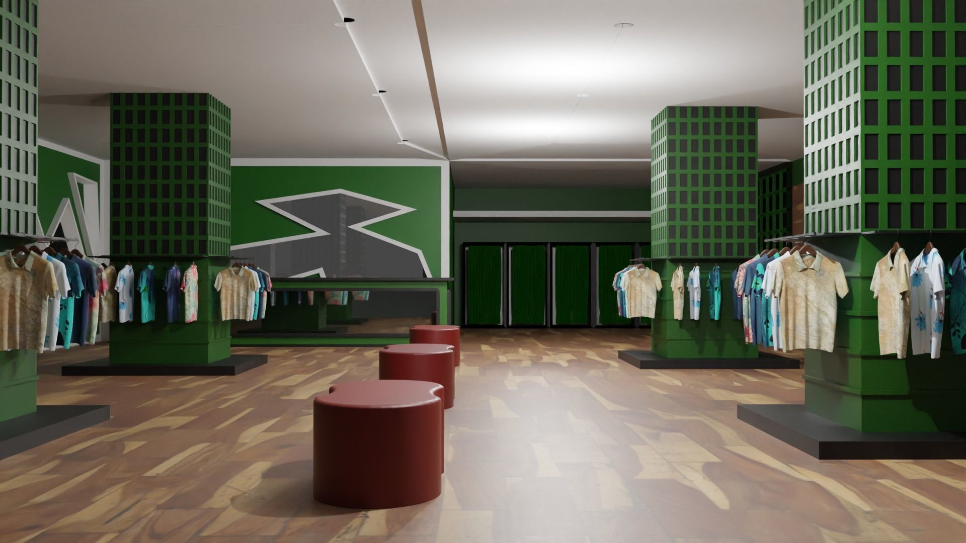 Clothing Store interior  Low-poly 3D model_5