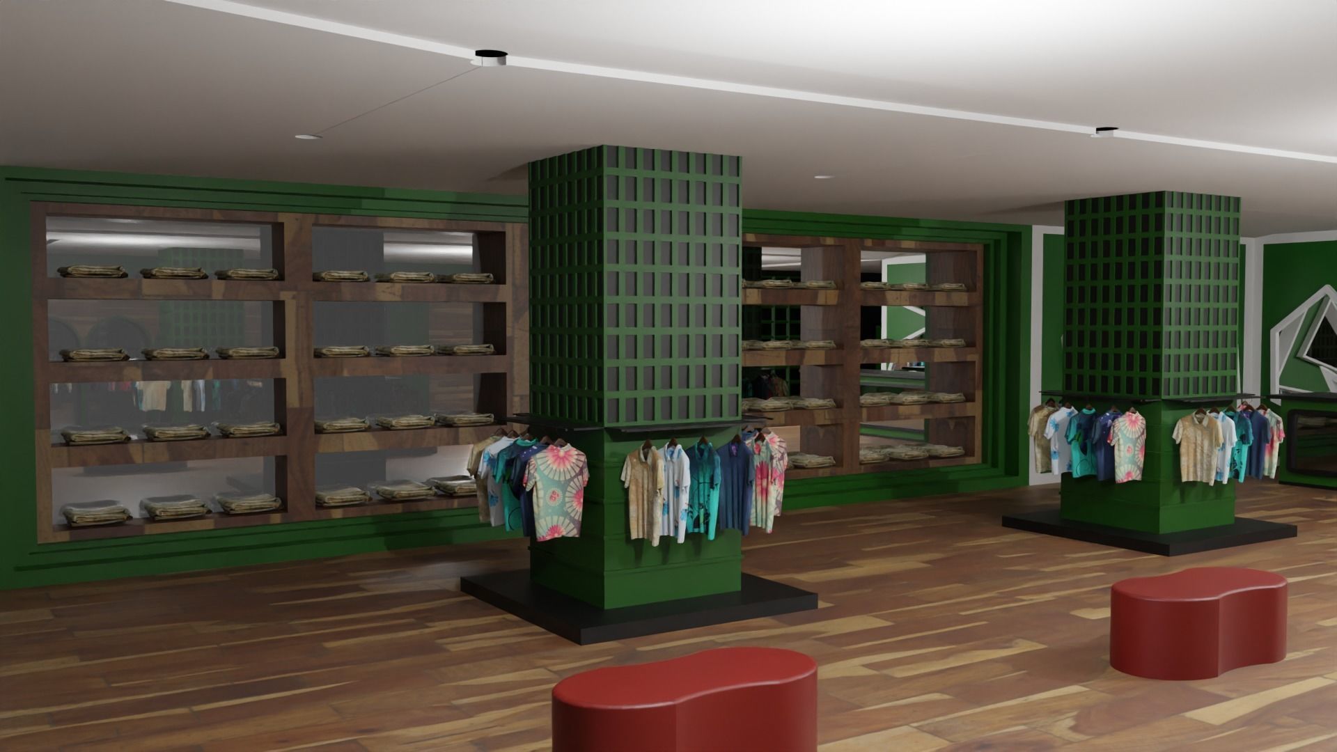 Clothing Store interior  Low-poly 3D model_4