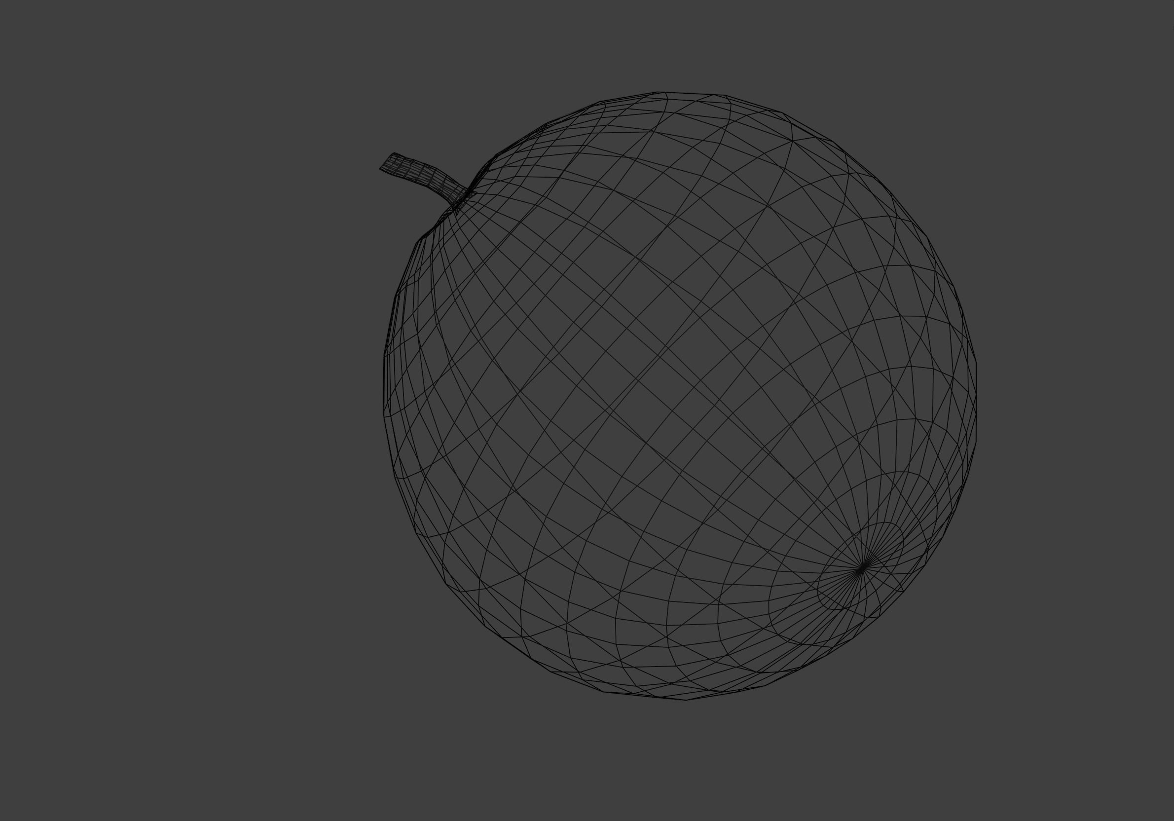 Orange Low-poly 3D model_4