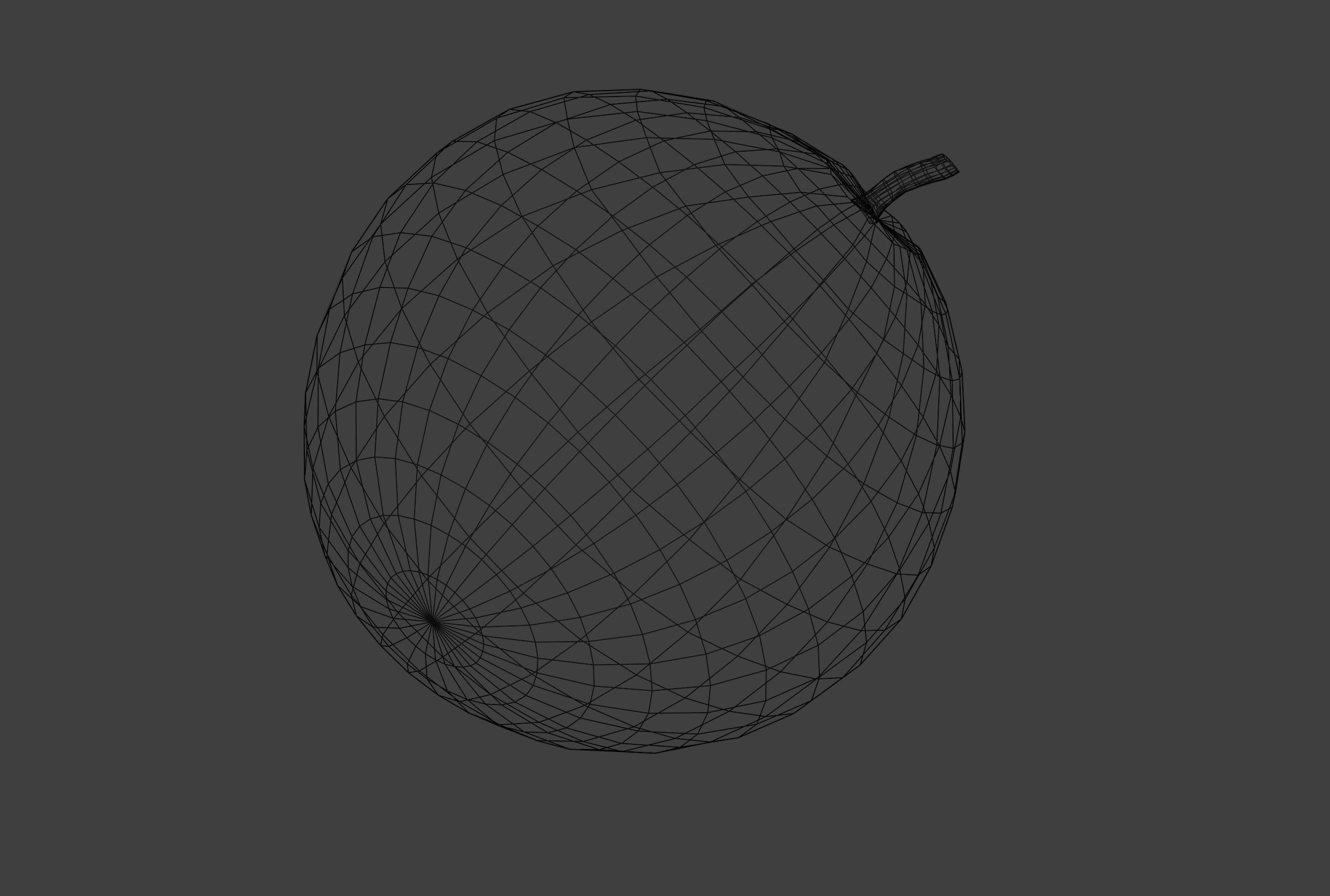 Orange Low-poly 3D model_5