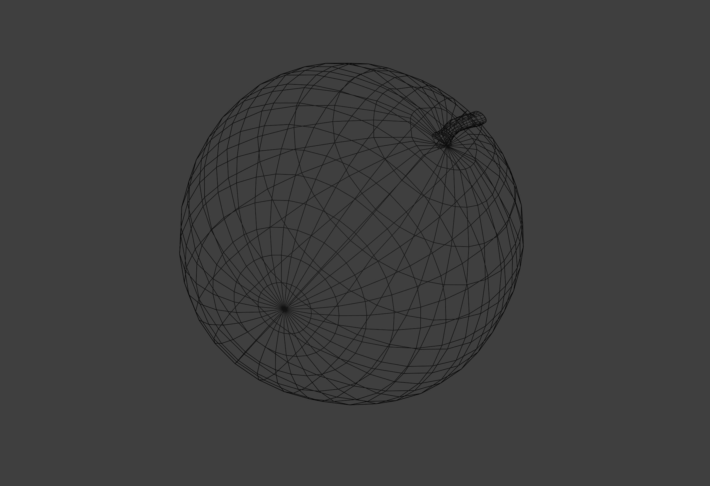 Orange Low-poly 3D model_3