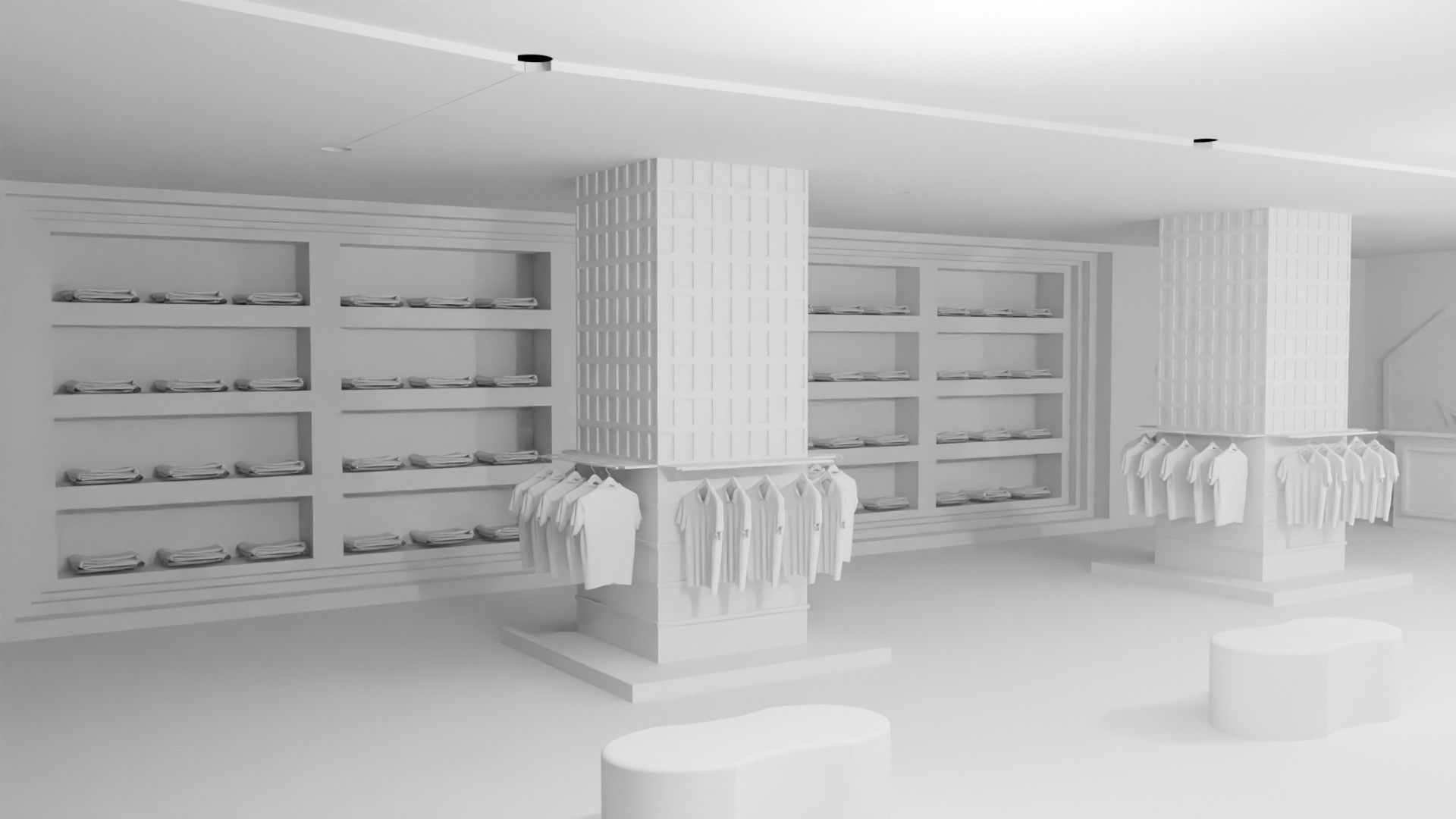 Clothing Store interior  Low-poly 3D model_4