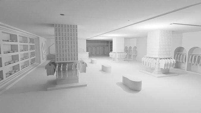 Clothing Store interior  Low-poly 3D model