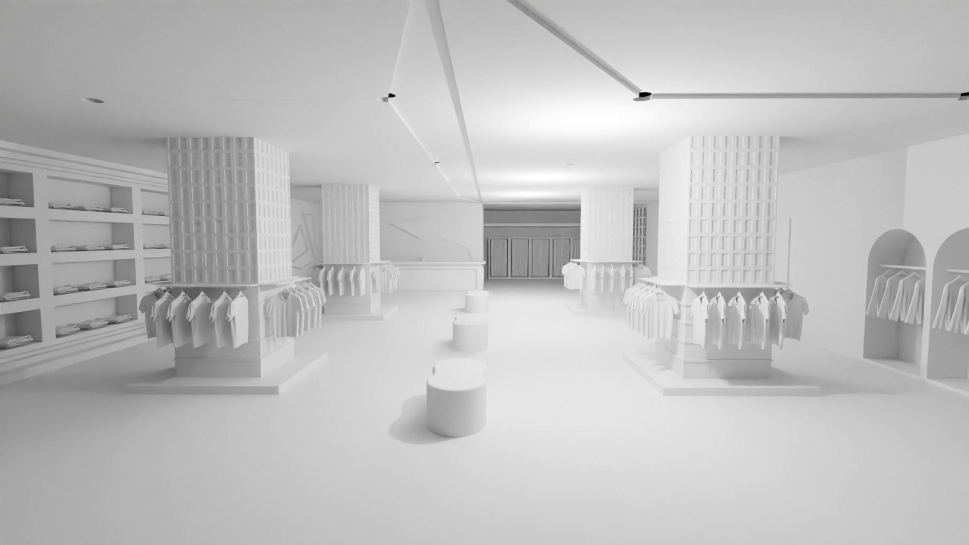 Clothing Store interior  Low-poly 3D model_1