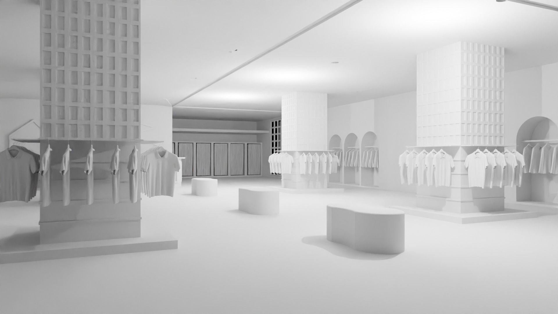 Clothing Store interior  Low-poly 3D model_6