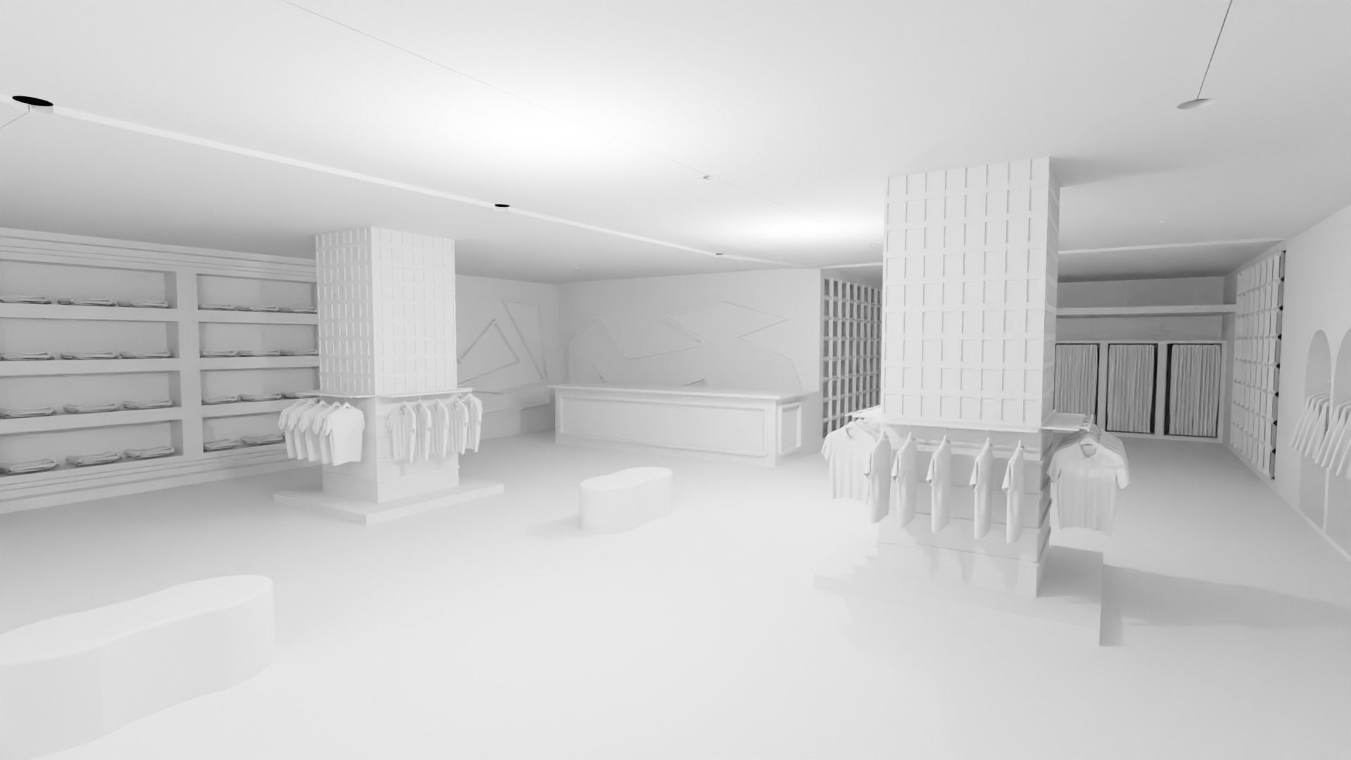 Clothing Store interior  Low-poly 3D model_2