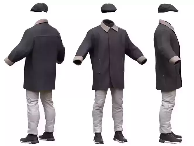 Male Autumn Outfit 6 Low-poly 3D model