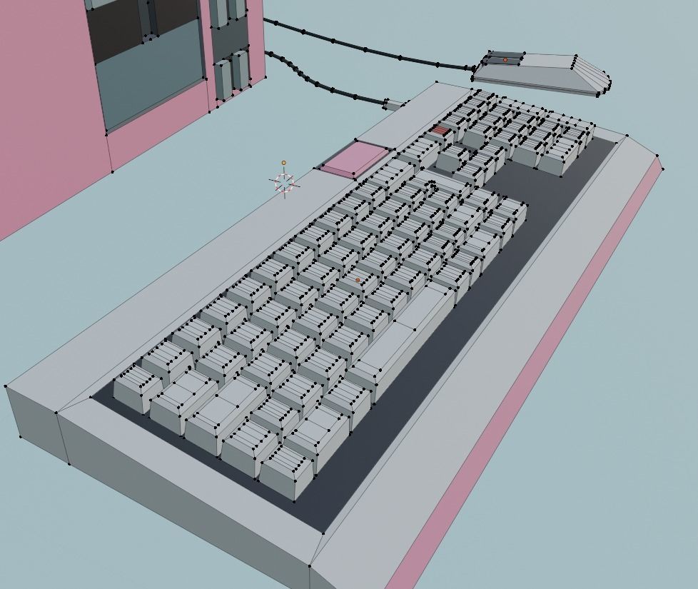 Retro PC Low-poly 3D model_4