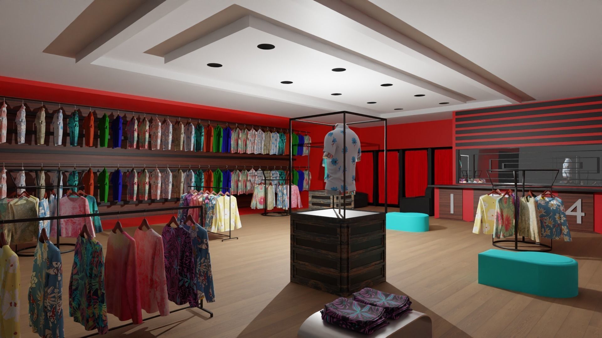 Clothing Store interior  Low-poly 3D model_6