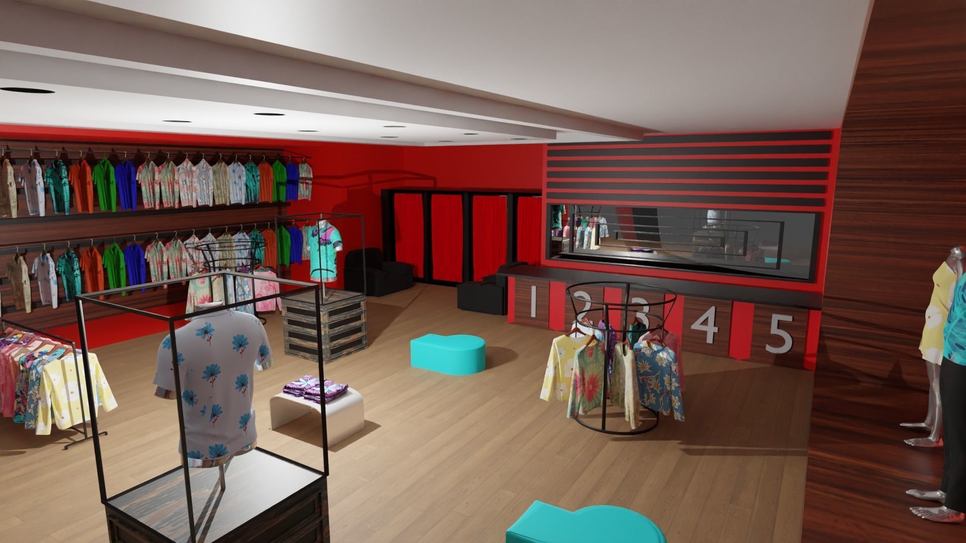 Clothing Store interior  Low-poly 3D model_3