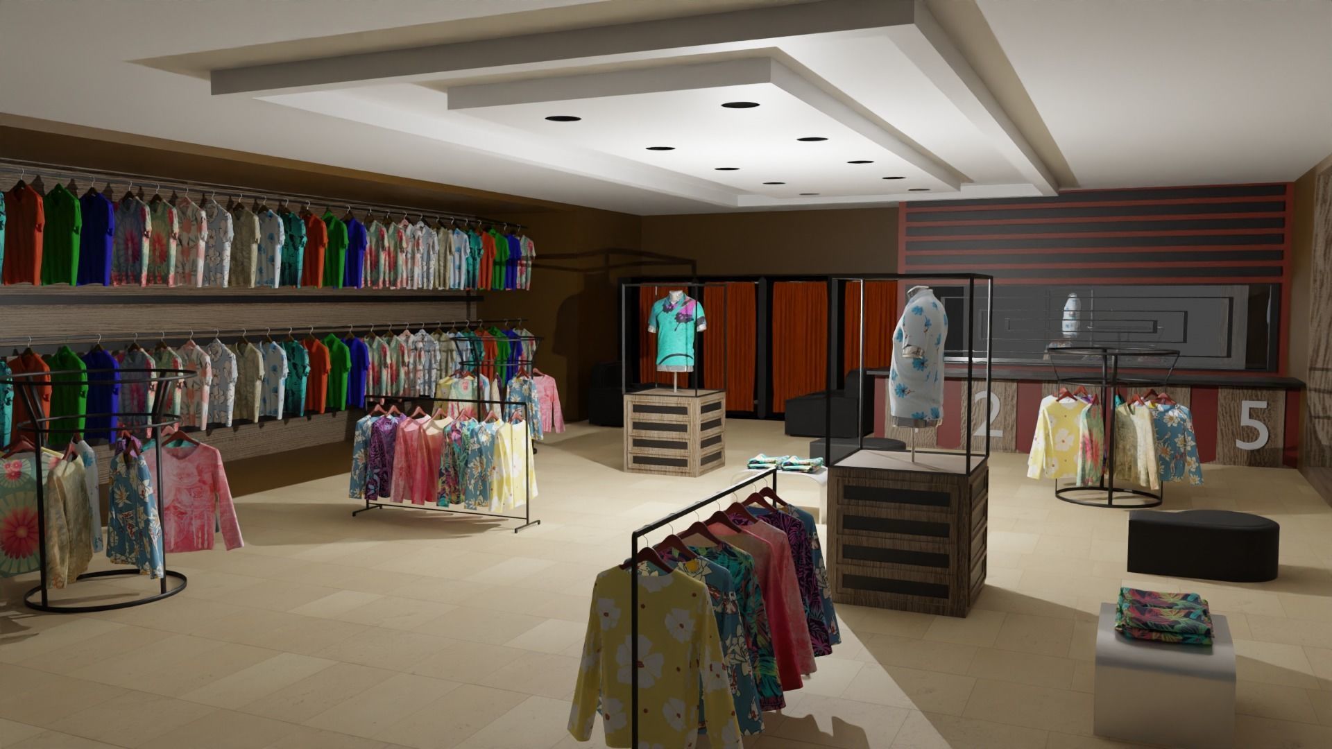 Clothing Store interior  Low-poly 3D model_2