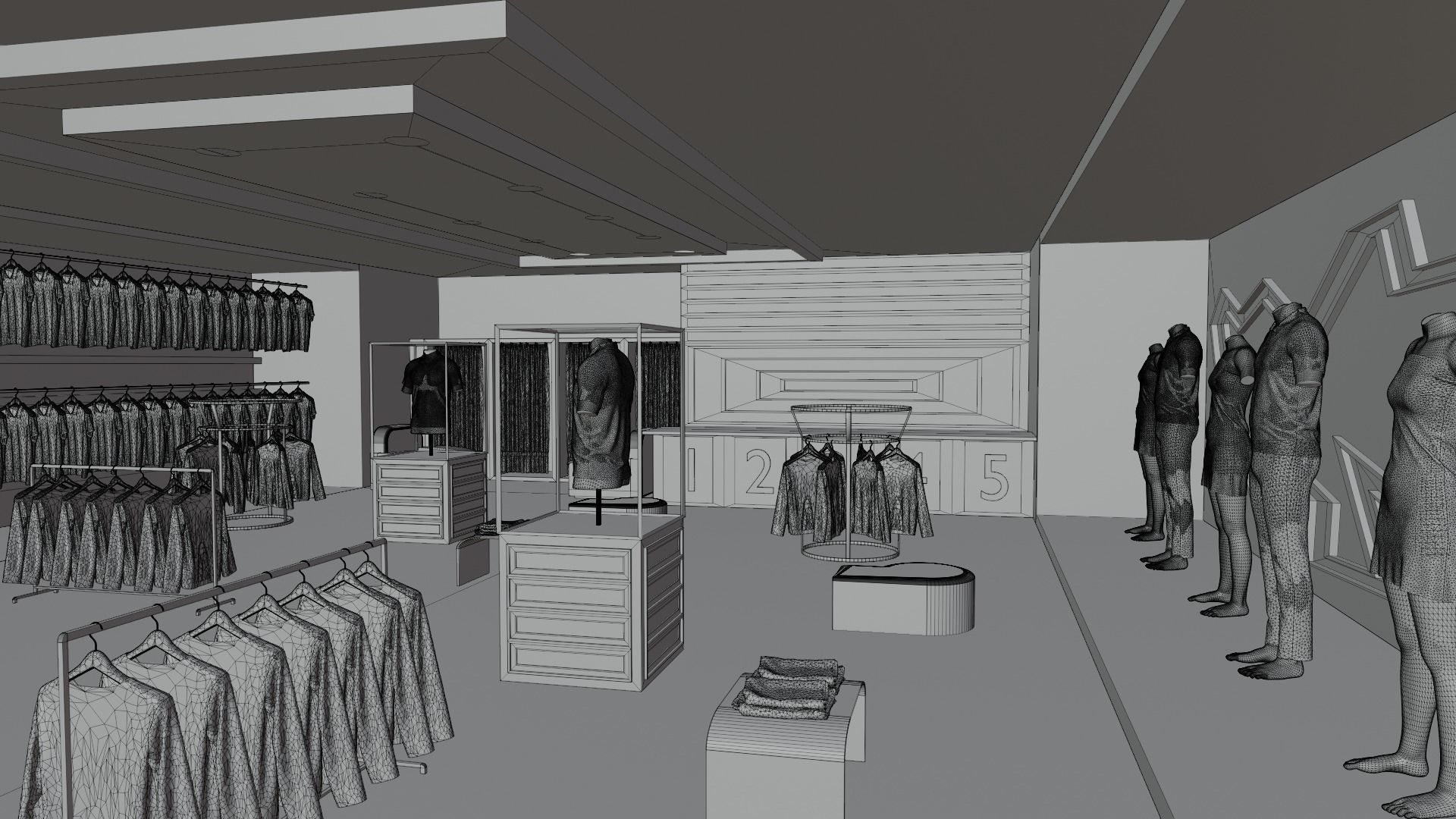 Clothing Store interior  Low-poly 3D model_8