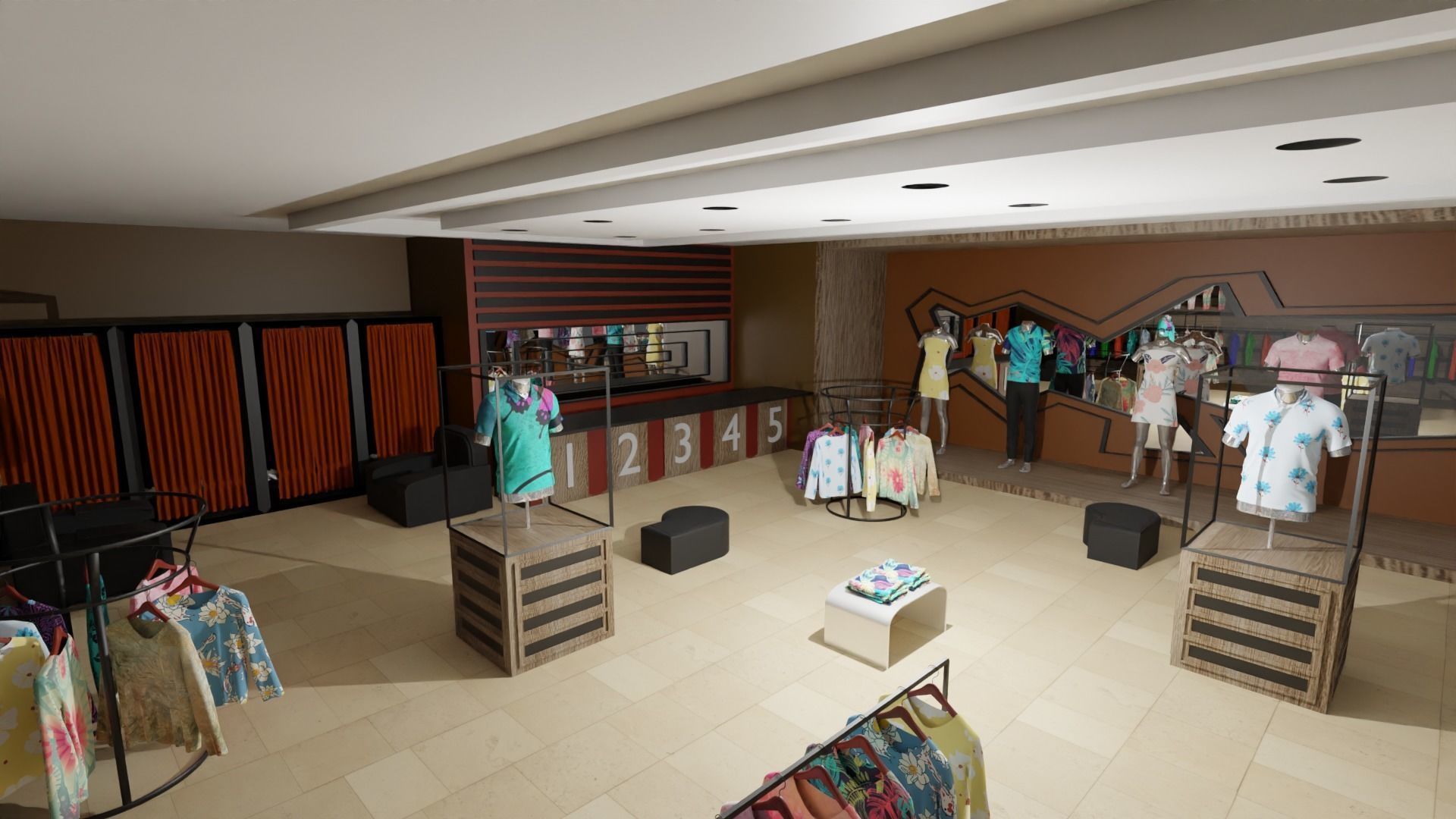 Clothing Store interior  Low-poly 3D model_5
