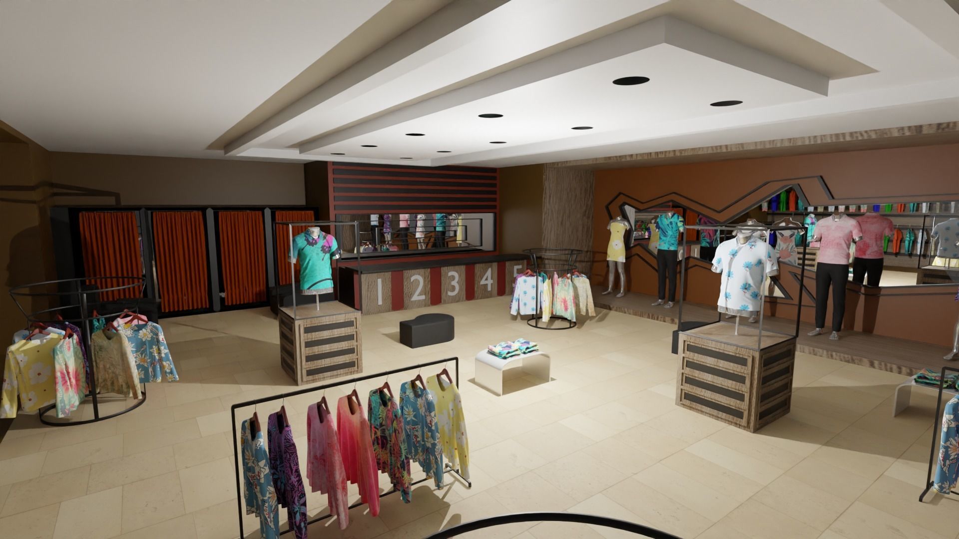 Clothing Store interior  Low-poly 3D model_3