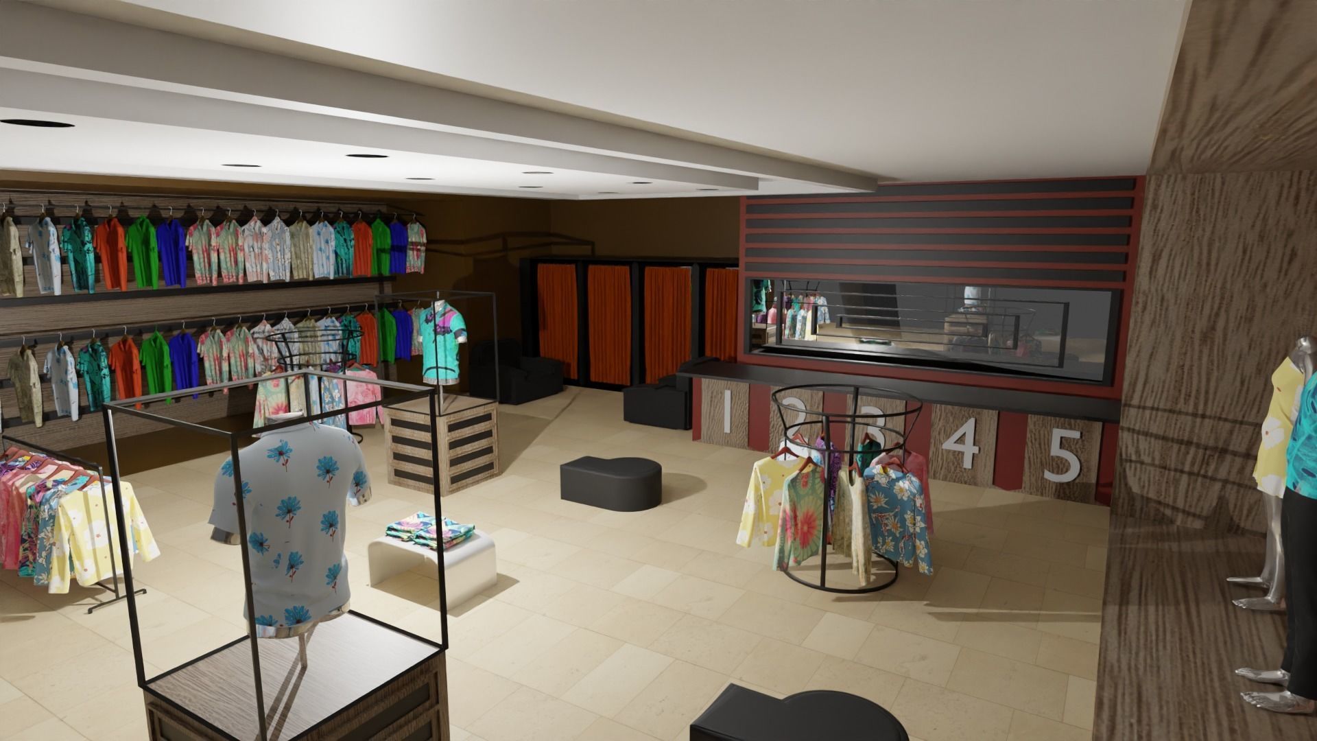 Clothing Store interior  Low-poly 3D model_4