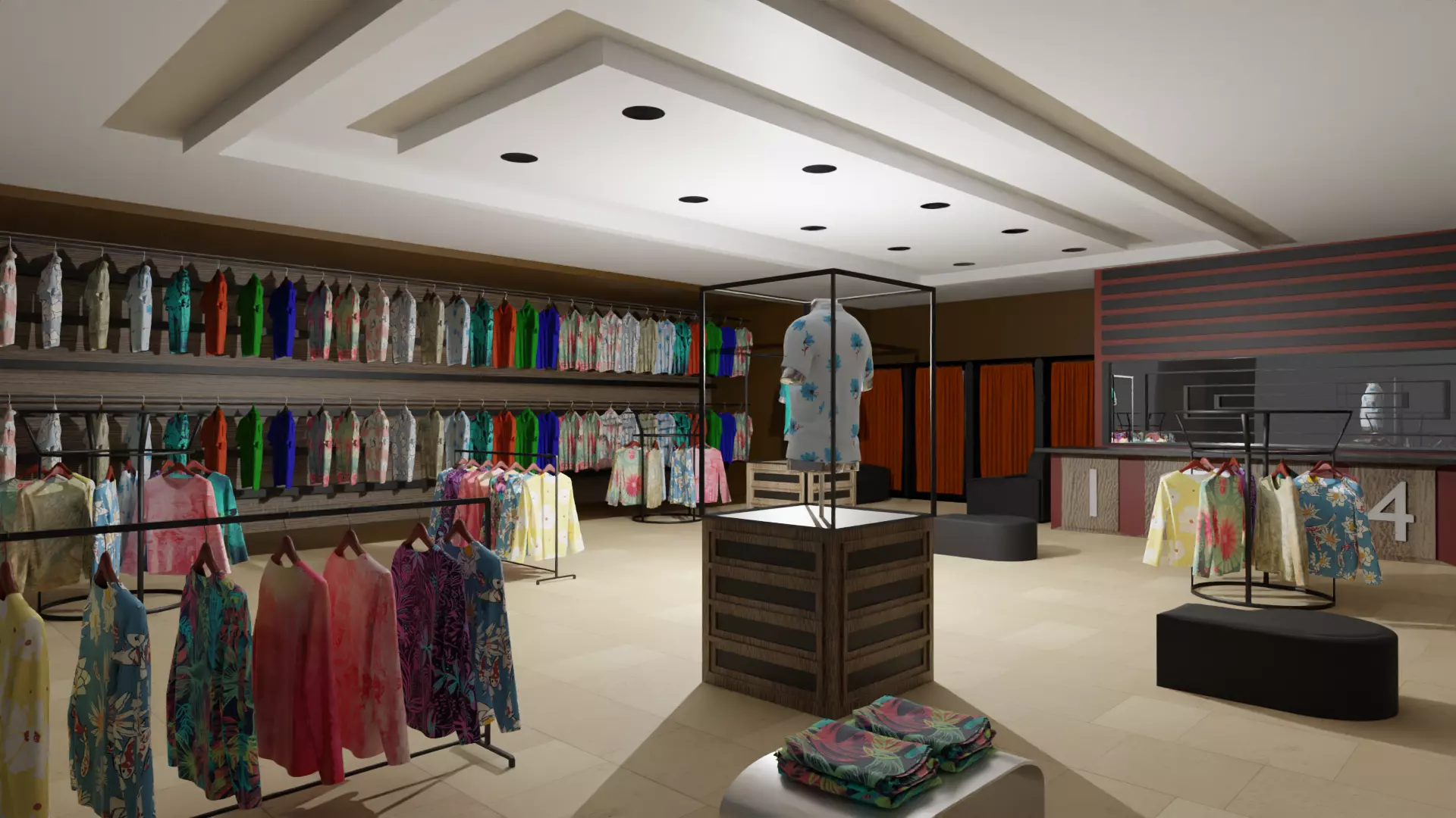Clothing Store interior  Low-poly 3D model_0